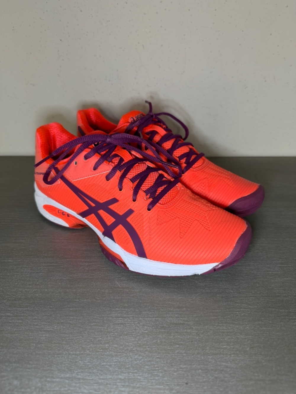 Asics gel solution speed 3 womens size 7 shoes orange pickleball tennis sneakers